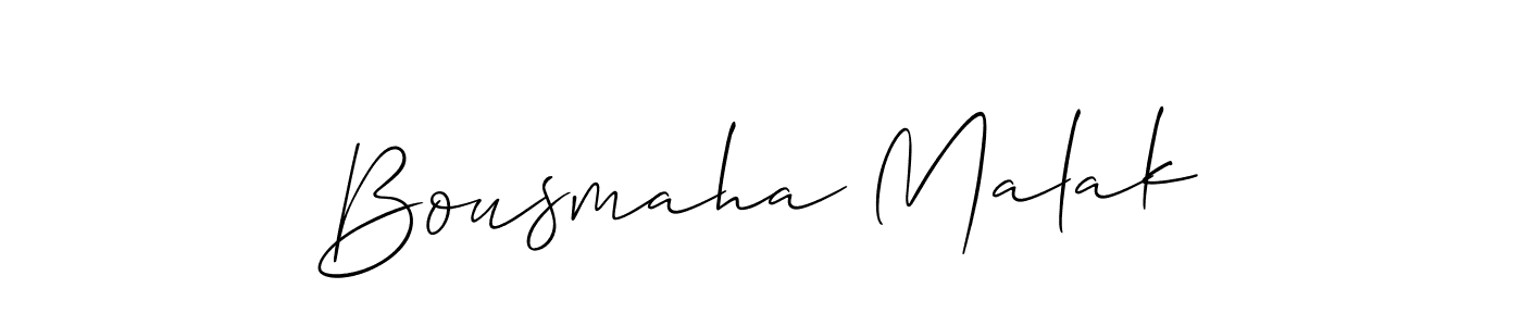 It looks lik you need a new signature style for name Bousmaha Malak. Design unique handwritten (Allison_Script) signature with our free signature maker in just a few clicks. Bousmaha Malak signature style 2 images and pictures png