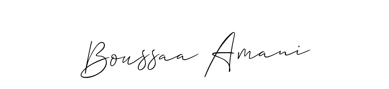 The best way (Allison_Script) to make a short signature is to pick only two or three words in your name. The name Boussaa Amani include a total of six letters. For converting this name. Boussaa Amani signature style 2 images and pictures png