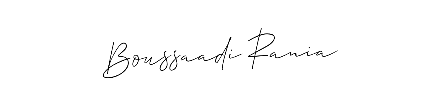 Use a signature maker to create a handwritten signature online. With this signature software, you can design (Allison_Script) your own signature for name Boussaadi Rania. Boussaadi Rania signature style 2 images and pictures png