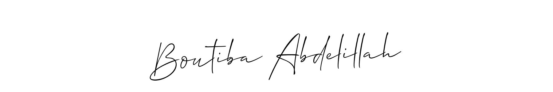 It looks lik you need a new signature style for name Boutiba Abdelillah. Design unique handwritten (Allison_Script) signature with our free signature maker in just a few clicks. Boutiba Abdelillah signature style 2 images and pictures png