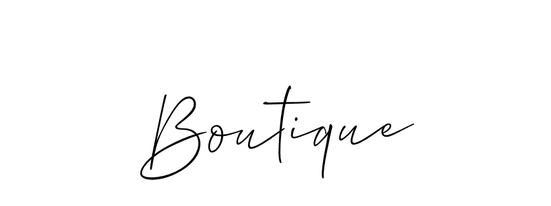 Create a beautiful signature design for name Boutique. With this signature (Allison_Script) fonts, you can make a handwritten signature for free. Boutique signature style 2 images and pictures png