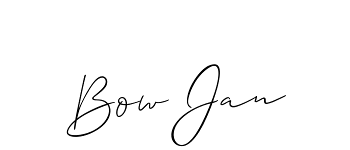 Make a short Bow Jan signature style. Manage your documents anywhere anytime using Allison_Script. Create and add eSignatures, submit forms, share and send files easily. Bow Jan signature style 2 images and pictures png