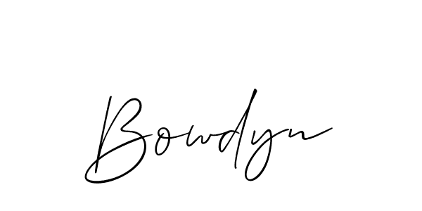 Create a beautiful signature design for name Bowdyn. With this signature (Allison_Script) fonts, you can make a handwritten signature for free. Bowdyn signature style 2 images and pictures png