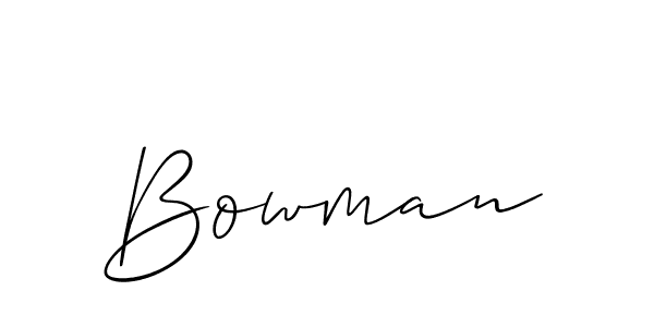 Design your own signature with our free online signature maker. With this signature software, you can create a handwritten (Allison_Script) signature for name Bowman. Bowman signature style 2 images and pictures png