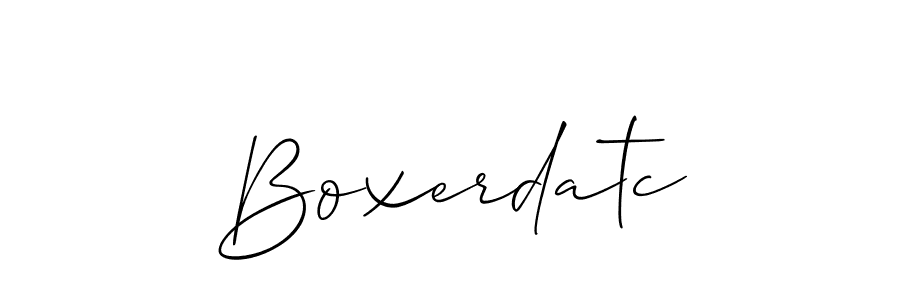 Design your own signature with our free online signature maker. With this signature software, you can create a handwritten (Allison_Script) signature for name Boxerdatc. Boxerdatc signature style 2 images and pictures png