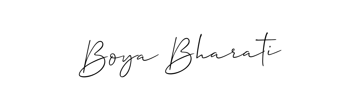 Make a beautiful signature design for name Boya Bharati. With this signature (Allison_Script) style, you can create a handwritten signature for free. Boya Bharati signature style 2 images and pictures png