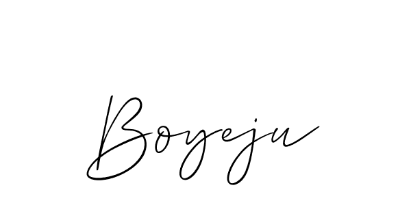 The best way (Allison_Script) to make a short signature is to pick only two or three words in your name. The name Boyeju include a total of six letters. For converting this name. Boyeju signature style 2 images and pictures png