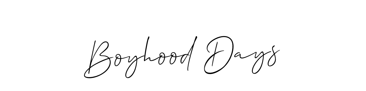 It looks lik you need a new signature style for name Boyhood Days. Design unique handwritten (Allison_Script) signature with our free signature maker in just a few clicks. Boyhood Days signature style 2 images and pictures png