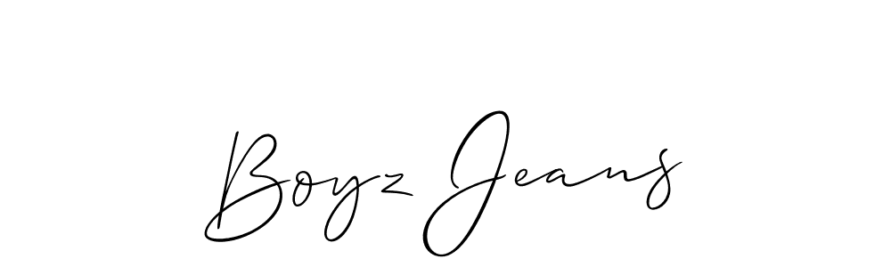 It looks lik you need a new signature style for name Boyz Jeans. Design unique handwritten (Allison_Script) signature with our free signature maker in just a few clicks. Boyz Jeans signature style 2 images and pictures png