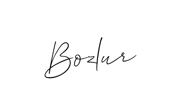 Make a beautiful signature design for name Bozlur. With this signature (Allison_Script) style, you can create a handwritten signature for free. Bozlur signature style 2 images and pictures png