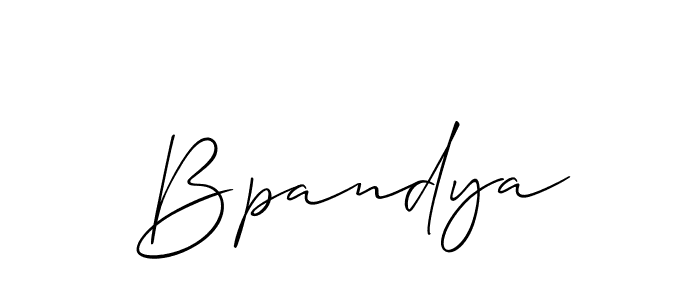 How to make Bpandya signature? Allison_Script is a professional autograph style. Create handwritten signature for Bpandya name. Bpandya signature style 2 images and pictures png
