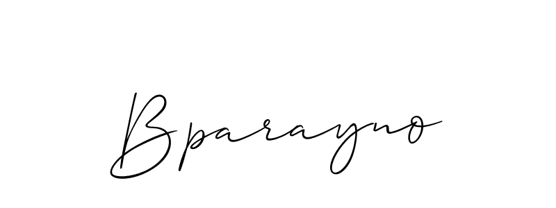 The best way (Allison_Script) to make a short signature is to pick only two or three words in your name. The name Bparayno include a total of six letters. For converting this name. Bparayno signature style 2 images and pictures png