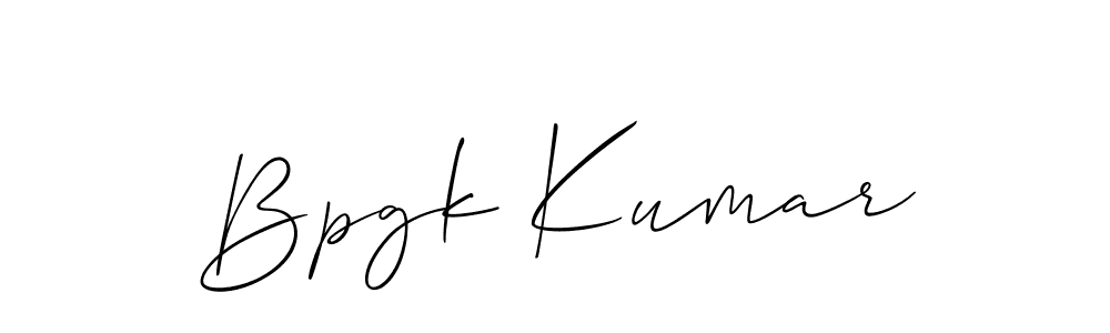 You should practise on your own different ways (Allison_Script) to write your name (Bpgk Kumar) in signature. don't let someone else do it for you. Bpgk Kumar signature style 2 images and pictures png