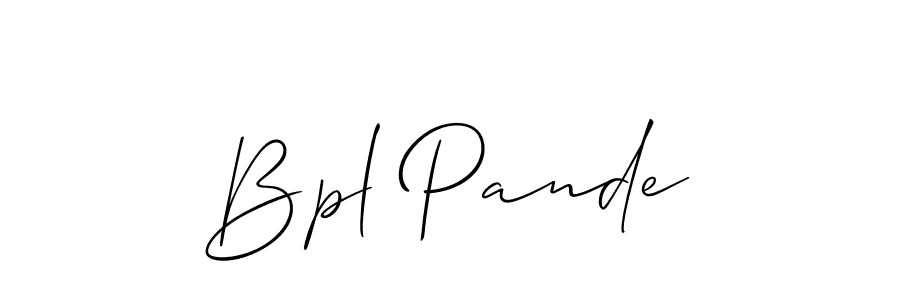 Use a signature maker to create a handwritten signature online. With this signature software, you can design (Allison_Script) your own signature for name Bpl Pande. Bpl Pande signature style 2 images and pictures png