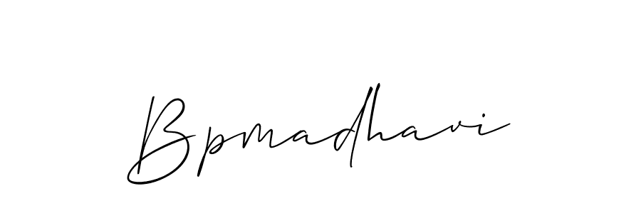 Make a beautiful signature design for name Bpmadhavi. With this signature (Allison_Script) style, you can create a handwritten signature for free. Bpmadhavi signature style 2 images and pictures png