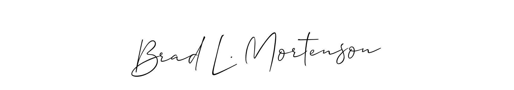 How to Draw Brad L. Mortenson signature style? Allison_Script is a latest design signature styles for name Brad L. Mortenson. Brad L. Mortenson signature style 2 images and pictures png