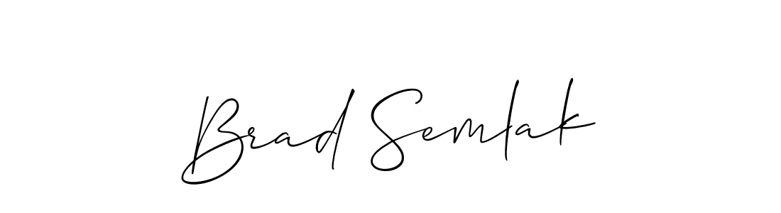 Check out images of Autograph of Brad Semlak name. Actor Brad Semlak Signature Style. Allison_Script is a professional sign style online. Brad Semlak signature style 2 images and pictures png