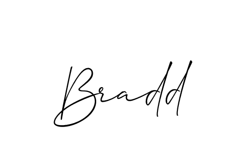 How to make Bradd name signature. Use Allison_Script style for creating short signs online. This is the latest handwritten sign. Bradd signature style 2 images and pictures png