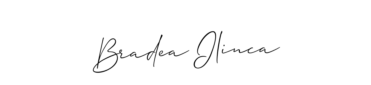 Also You can easily find your signature by using the search form. We will create Bradea Ilinca name handwritten signature images for you free of cost using Allison_Script sign style. Bradea Ilinca signature style 2 images and pictures png