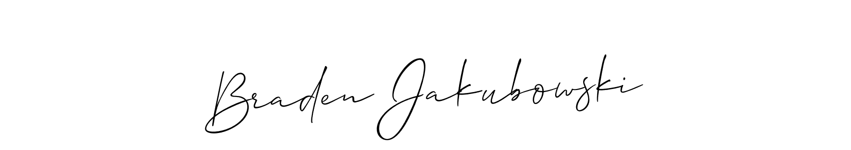 Also You can easily find your signature by using the search form. We will create Braden Jakubowski name handwritten signature images for you free of cost using Allison_Script sign style. Braden Jakubowski signature style 2 images and pictures png