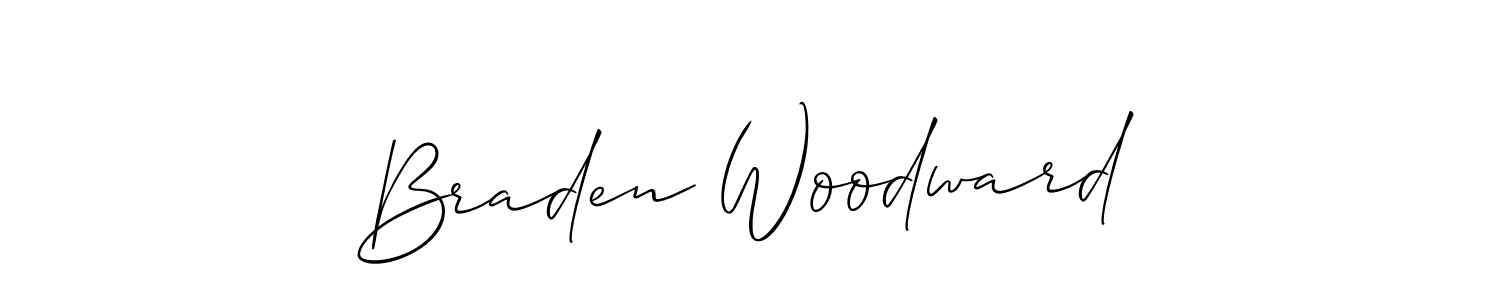 Make a beautiful signature design for name Braden Woodward. With this signature (Allison_Script) style, you can create a handwritten signature for free. Braden Woodward signature style 2 images and pictures png