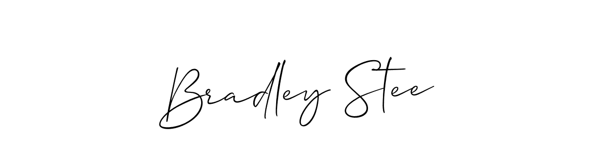 You should practise on your own different ways (Allison_Script) to write your name (Bradley Stee) in signature. don't let someone else do it for you. Bradley Stee signature style 2 images and pictures png