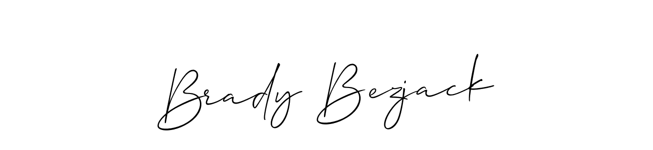 The best way (Allison_Script) to make a short signature is to pick only two or three words in your name. The name Brady Bezjack include a total of six letters. For converting this name. Brady Bezjack signature style 2 images and pictures png