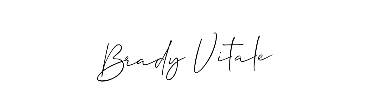 Make a beautiful signature design for name Brady Vitale. With this signature (Allison_Script) style, you can create a handwritten signature for free. Brady Vitale signature style 2 images and pictures png