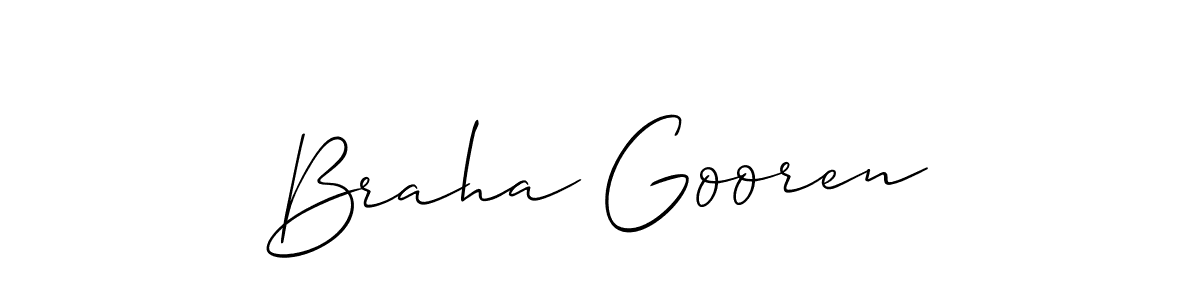 How to make Braha Gooren name signature. Use Allison_Script style for creating short signs online. This is the latest handwritten sign. Braha Gooren signature style 2 images and pictures png