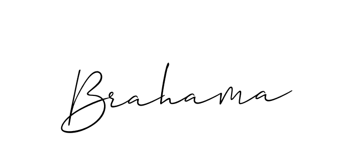 Design your own signature with our free online signature maker. With this signature software, you can create a handwritten (Allison_Script) signature for name Brahama. Brahama signature style 2 images and pictures png