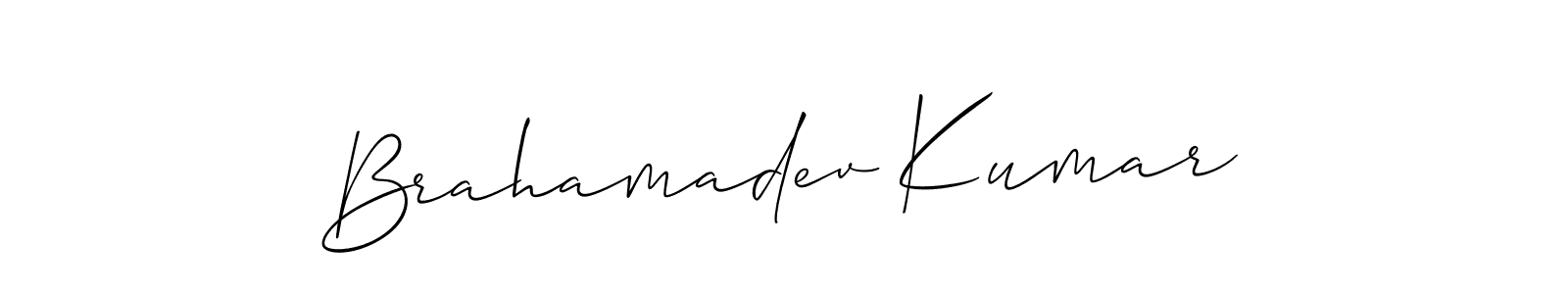 How to make Brahamadev Kumar name signature. Use Allison_Script style for creating short signs online. This is the latest handwritten sign. Brahamadev Kumar signature style 2 images and pictures png