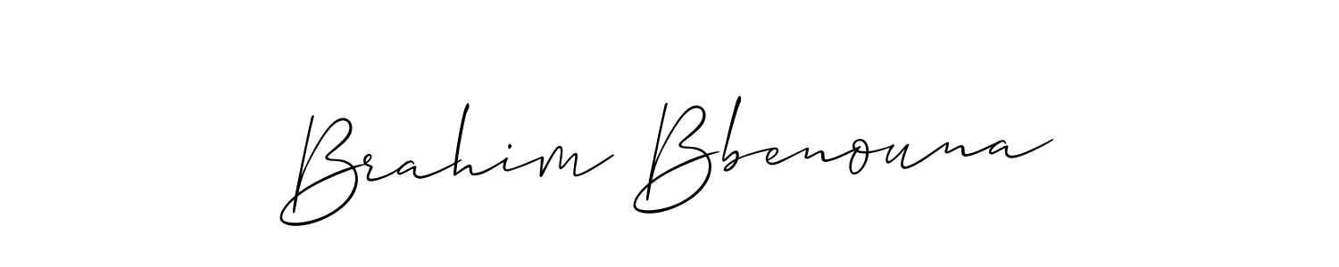 Make a beautiful signature design for name Brahim Bbenouna. With this signature (Allison_Script) style, you can create a handwritten signature for free. Brahim Bbenouna signature style 2 images and pictures png