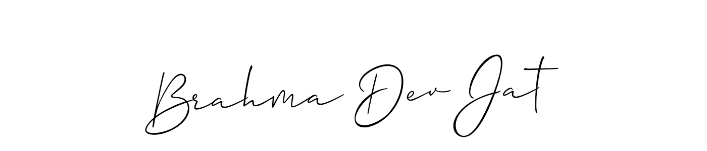 Make a beautiful signature design for name Brahma Dev Jat. With this signature (Allison_Script) style, you can create a handwritten signature for free. Brahma Dev Jat signature style 2 images and pictures png