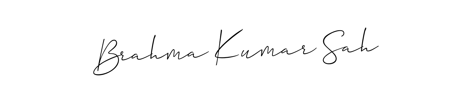 How to make Brahma Kumar Sah name signature. Use Allison_Script style for creating short signs online. This is the latest handwritten sign. Brahma Kumar Sah signature style 2 images and pictures png