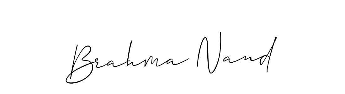 You should practise on your own different ways (Allison_Script) to write your name (Brahma Nand) in signature. don't let someone else do it for you. Brahma Nand signature style 2 images and pictures png