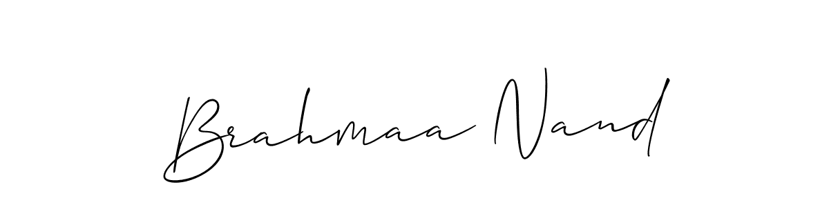 Create a beautiful signature design for name Brahmaa Nand. With this signature (Allison_Script) fonts, you can make a handwritten signature for free. Brahmaa Nand signature style 2 images and pictures png