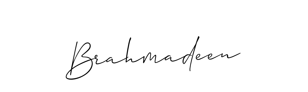 Brahmadeen stylish signature style. Best Handwritten Sign (Allison_Script) for my name. Handwritten Signature Collection Ideas for my name Brahmadeen. Brahmadeen signature style 2 images and pictures png