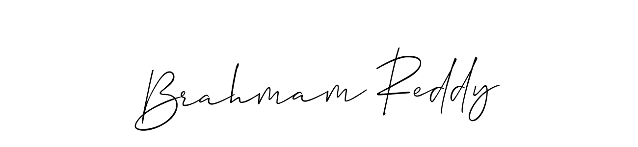 Use a signature maker to create a handwritten signature online. With this signature software, you can design (Allison_Script) your own signature for name Brahmam Reddy. Brahmam Reddy signature style 2 images and pictures png