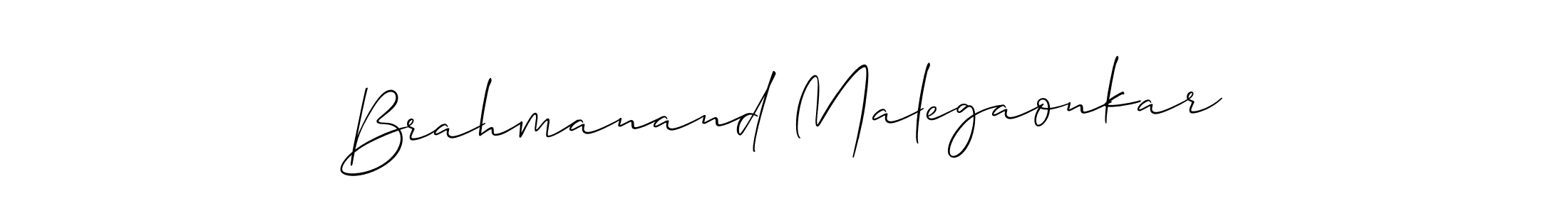 Design your own signature with our free online signature maker. With this signature software, you can create a handwritten (Allison_Script) signature for name Brahmanand Malegaonkar. Brahmanand Malegaonkar signature style 2 images and pictures png