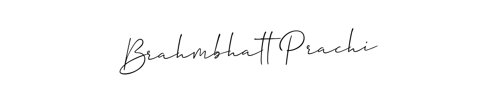 How to make Brahmbhatt Prachi name signature. Use Allison_Script style for creating short signs online. This is the latest handwritten sign. Brahmbhatt Prachi signature style 2 images and pictures png