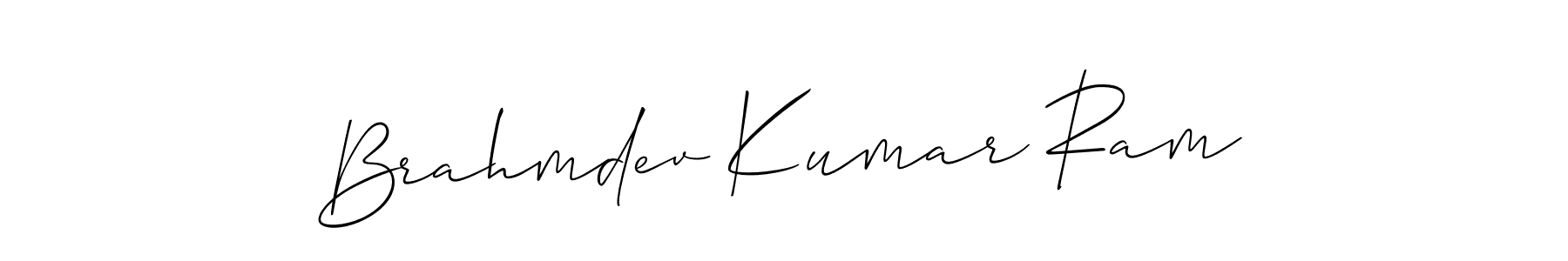 Use a signature maker to create a handwritten signature online. With this signature software, you can design (Allison_Script) your own signature for name Brahmdev Kumar Ram. Brahmdev Kumar Ram signature style 2 images and pictures png