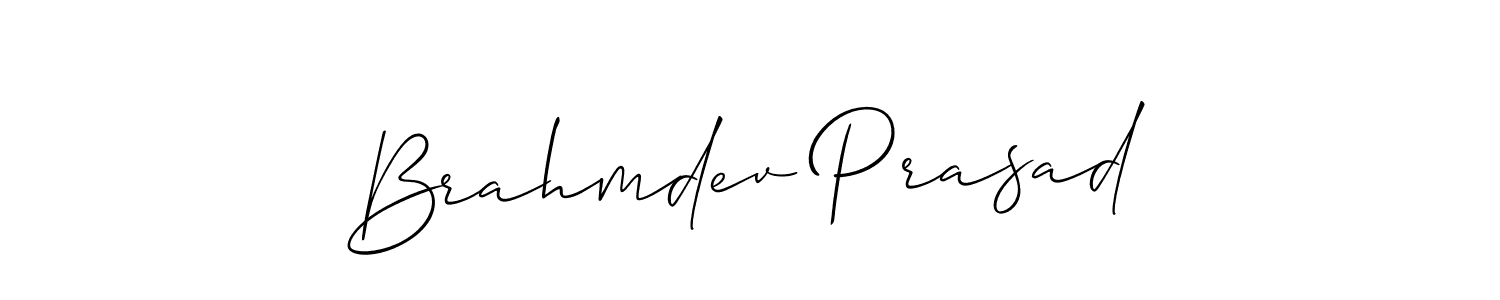 You should practise on your own different ways (Allison_Script) to write your name (Brahmdev Prasad) in signature. don't let someone else do it for you. Brahmdev Prasad signature style 2 images and pictures png