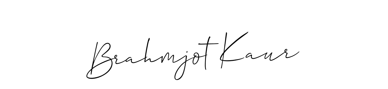 Create a beautiful signature design for name Brahmjot Kaur. With this signature (Allison_Script) fonts, you can make a handwritten signature for free. Brahmjot Kaur signature style 2 images and pictures png