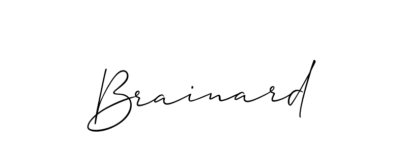 Use a signature maker to create a handwritten signature online. With this signature software, you can design (Allison_Script) your own signature for name Brainard. Brainard signature style 2 images and pictures png