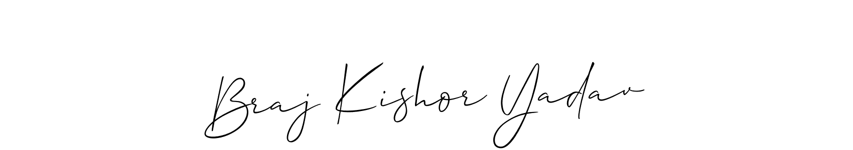 Similarly Allison_Script is the best handwritten signature design. Signature creator online .You can use it as an online autograph creator for name Braj Kishor Yadav. Braj Kishor Yadav signature style 2 images and pictures png