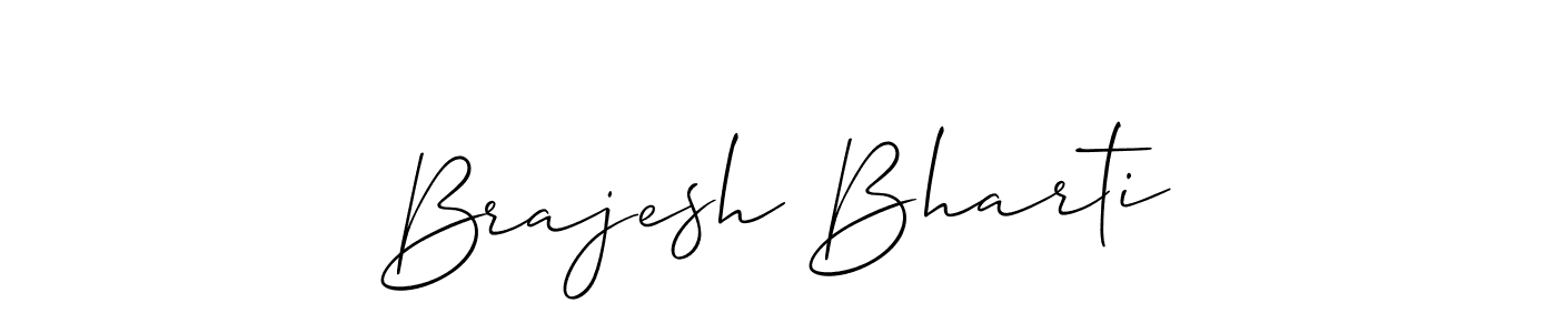 Create a beautiful signature design for name Brajesh Bharti. With this signature (Allison_Script) fonts, you can make a handwritten signature for free. Brajesh Bharti signature style 2 images and pictures png