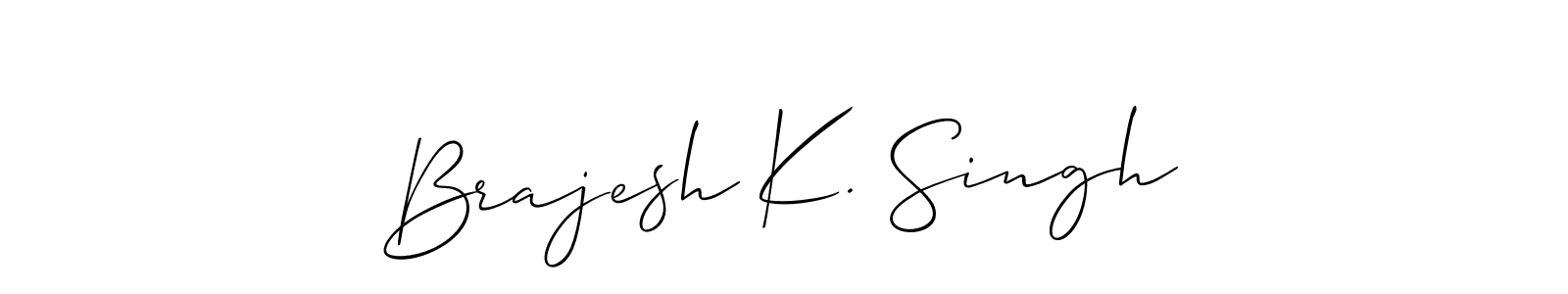 Make a short Brajesh K. Singh signature style. Manage your documents anywhere anytime using Allison_Script. Create and add eSignatures, submit forms, share and send files easily. Brajesh K. Singh signature style 2 images and pictures png