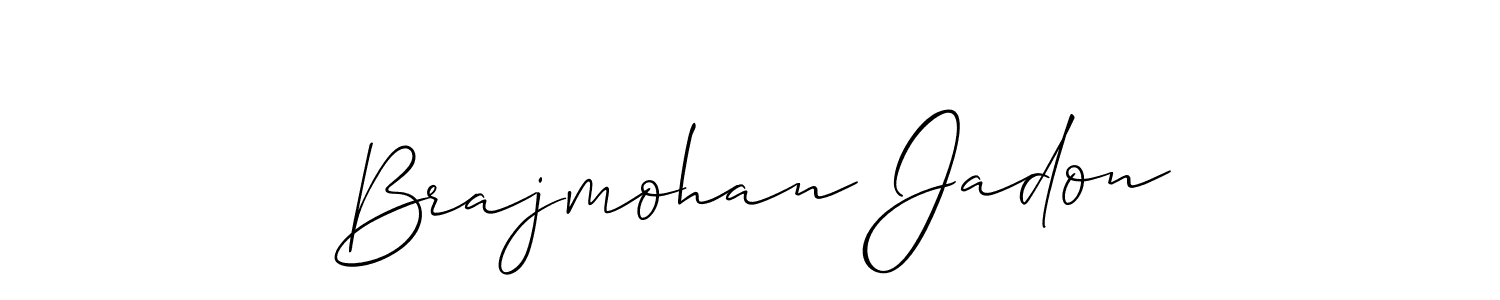 Similarly Allison_Script is the best handwritten signature design. Signature creator online .You can use it as an online autograph creator for name Brajmohan Jadon. Brajmohan Jadon signature style 2 images and pictures png