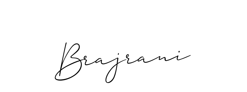 The best way (Allison_Script) to make a short signature is to pick only two or three words in your name. The name Brajrani include a total of six letters. For converting this name. Brajrani signature style 2 images and pictures png