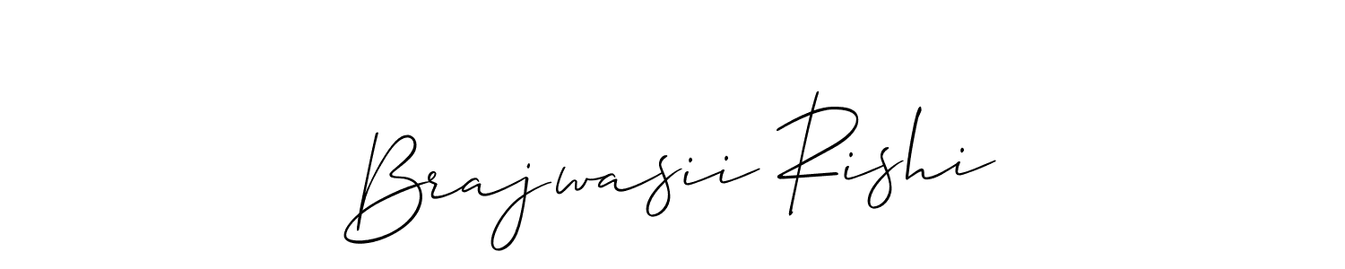 How to make Brajwasii Rishi name signature. Use Allison_Script style for creating short signs online. This is the latest handwritten sign. Brajwasii Rishi signature style 2 images and pictures png
